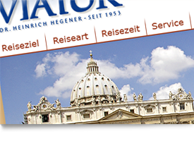 Webseite Viator Reisen, Dortmund