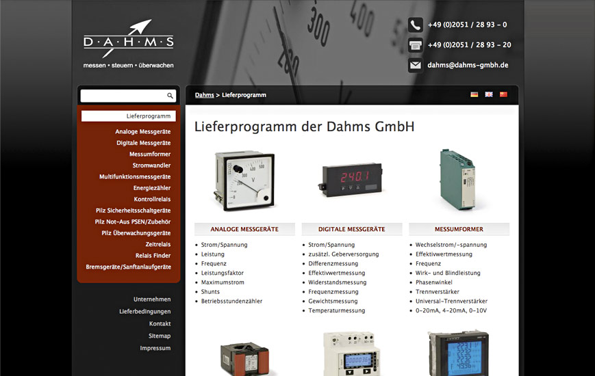 Webseite - Dahms GmbH