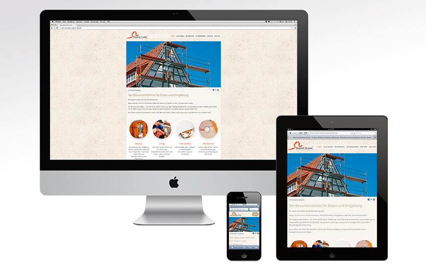 Webseite - Bauunternehmung Dunker