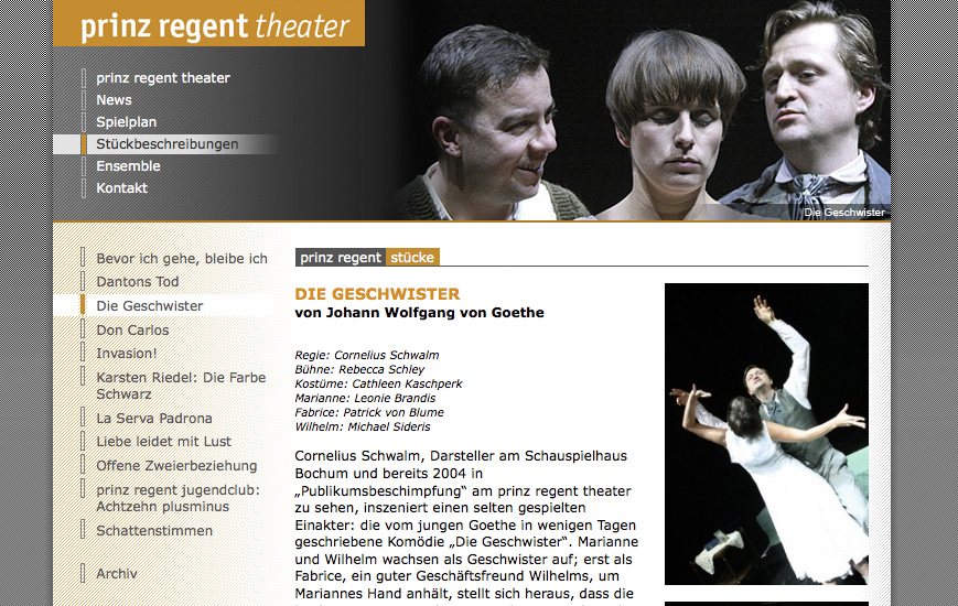 Webseite - Prinz Regent Theater