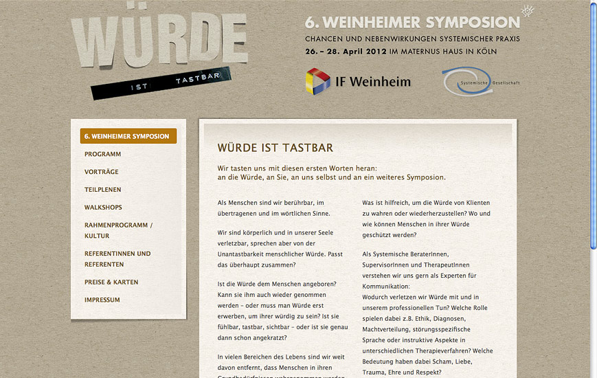 Webseite - IF Weinheim - Symposion