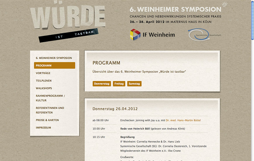 Webseite - IF Weinheim - Symposion